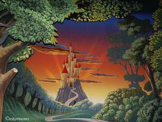 Snow White Castle Disney Dual Monitor Screen Graphics