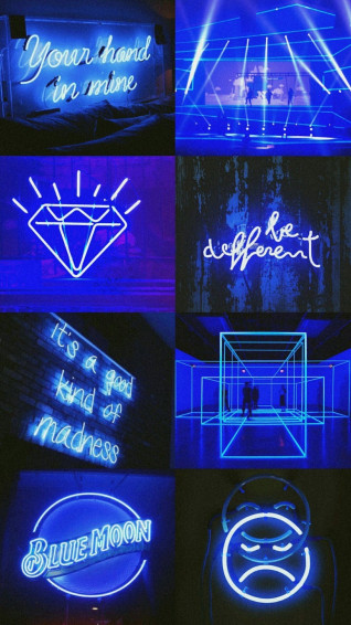 Blue Aesthetic Neon Wallpaper On