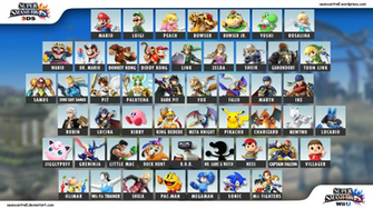 Super Smash Bros Wii U 3ds Character Selection By Seancantrell On