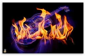Guitar On Fire Wallpaper