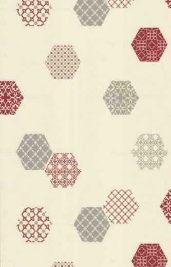Moroccan Tile Red Gray Kitchen Bathroom Wallpaper And