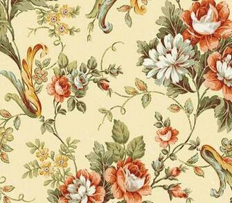 Cabbage Rose Wallpaper