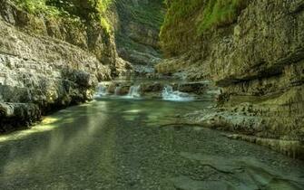 Spring River Between Mountains Wallpaper And Image