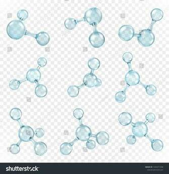 Glass Transparent Molecules Model Reflective And Refractive