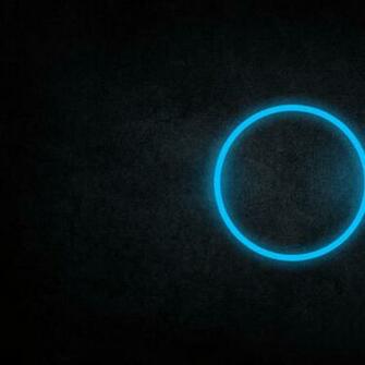 Blue Black Dark Circles Rings Cyan Neon Art Wallpaper
