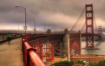 San Francisco World Cities Architecture Bridges People Bicycle HDr