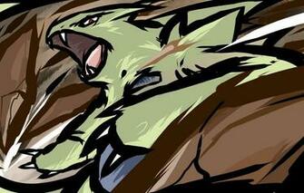 Photo Wallpaper Dark Earth Pokemon Tyranitar