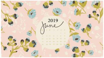June Floral Desktop Calendar Wallpaper