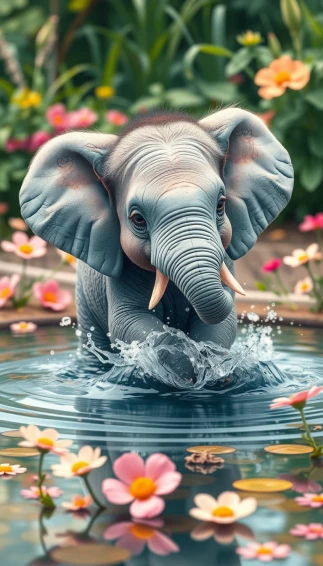 Baby Elephant Phone Wallpaper