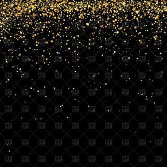 Yellow And Orange Confetti On Black Background Vector Image Of