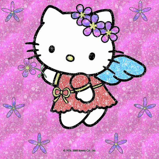 Gif Animate Hello Kitty Glitter Graphics Written Greetings Animated