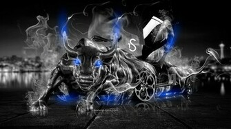 Lamborghini Murcielago Fantasy Blue Smoke Bull HD Wallpaper By