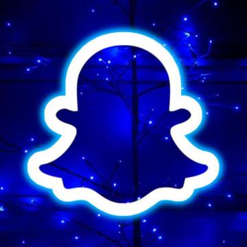 Neon Blue Snapchat Icon