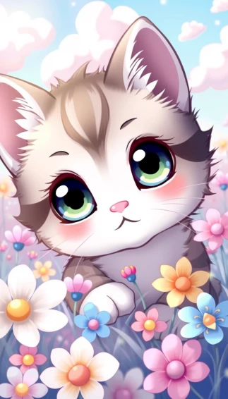 Cute Anime Kitten Wallpaper