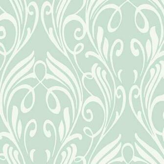 Soft Blue Na0259 Damask Leaf Scroll Wallpaper Contemporary