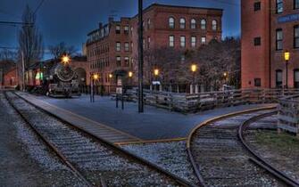 Boston Locomotive Railway City Christmas H Wallpaper Background