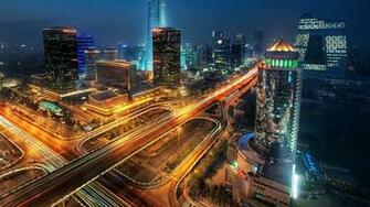 City Street At Night Background Wallpaper HD