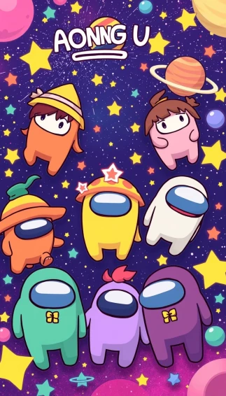 Cute Among Us Wallpaper