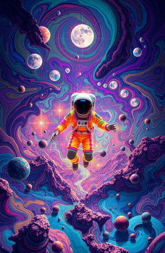 Psychedelic Astronaut Wallpaper