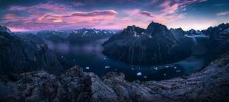 Nature Landscape Sunset Mountain Panoramas Fjord
