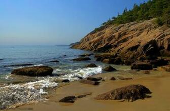 Wallpaper Acadia National Park Sea Shore Stones