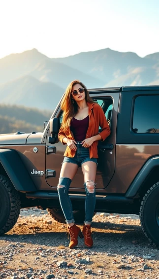 Jeep Wrangler Wallpaper With Chick