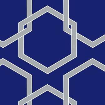 Honeycomb Removable Wallpaper Deep Blue Eclectic By