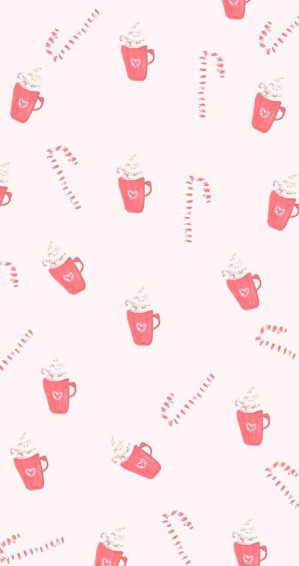 Simple Cute Christmas iPhone Candy And Mug Wallpaper