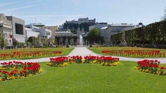 Mirabell Gardens Flower In Salzburg Austria City Wallpaper