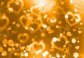 Yellow White Hearts Gold Wallpaper