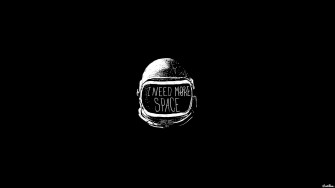 I Need More Space Illustration Minimalism Astronaut Black