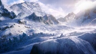 Snow Trekking HD Landscape Desktop Wallpaper Wallpapercow
