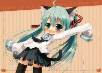 Chibi Neko Miku Hatsune Wallpaper