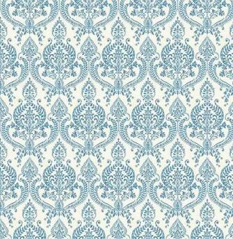 Waverly Indigo Petite Damask Wallpaper Boulevard
