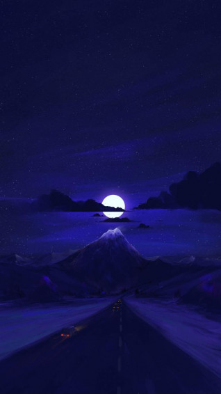 Moon Light Road iPhone Wallpaper Moonlight