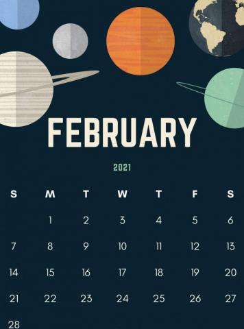 February Desktop Calendar Wallpaper