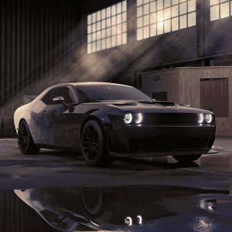 Matte Black Dodge Challenger 4k iPad Pro Retina Display HD Wallpaper