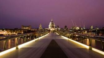 Millennium Bridge London Cityscape Wallpaper Desktop Background For