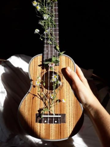 Ok It Looks Cool Ukulele Aesthetic Grunge Softgrunge Flowers