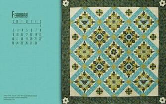 Quilt Calendar Computer Wallpaper February Books