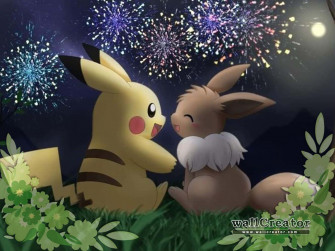 Cute Pikachu And Eevee Wallpaper