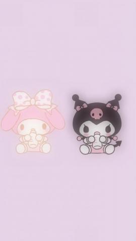 Kuromi And My Melody In Hello Kitty iPhone Wallpaper