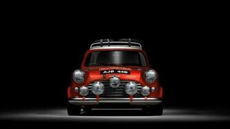 Car Red Cars Mini Cooper Sports Black Background