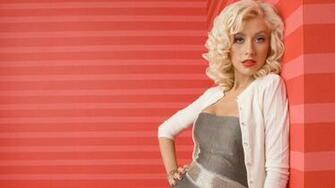 Christina Aguilera Striped Red HD Wallpaper