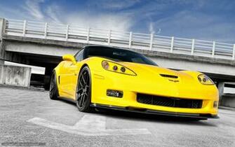 Wallpaper Chevrolet Corvette Yellow Front End Desktop