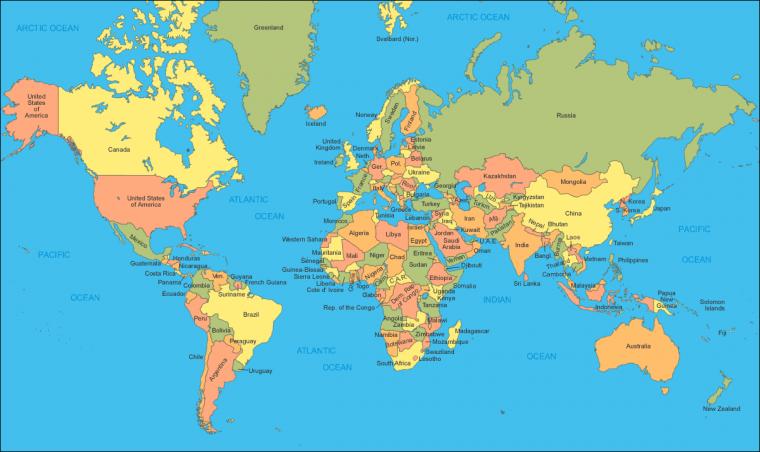 Large World Map Poster For Kids