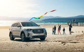 Hyundai Santa Fe On Beach Wide HD Wallpaper