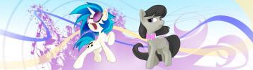 Vynil And Octavia Dual Monitor Wallpaper By Didj