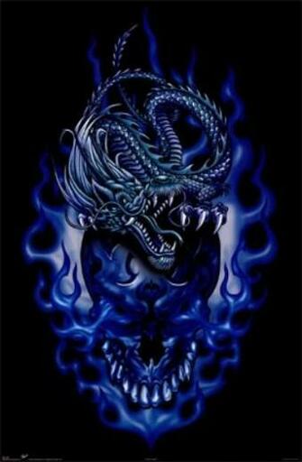 Blue Flame Skull Graphics Code Comments Pictures