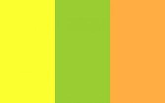 Green Yellow Orange And Rose Solid Three Color Background